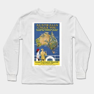 Australia Calls You Vintage Poster 1924 Long Sleeve T-Shirt